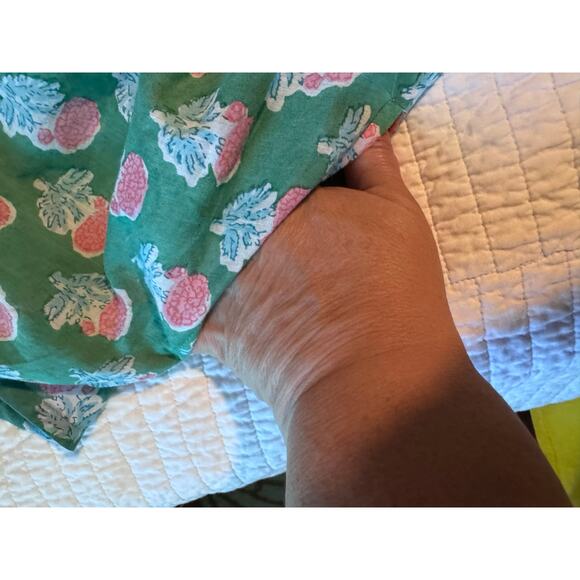 Ella Gray CottageCore Dress Pink Floral on Emarald Green 3/4 Balloon Sleeve XXL - Picture 11 of 11